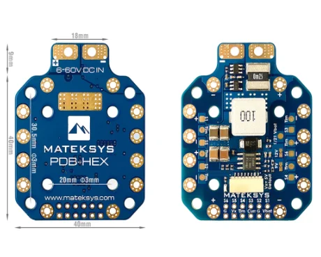 Matek PDB-HEX 12S Supports 6 ~ 60V DC Input 5A Controller with 5V / 9V / 12V Outputs High Precision Current Sense for FPV Racing