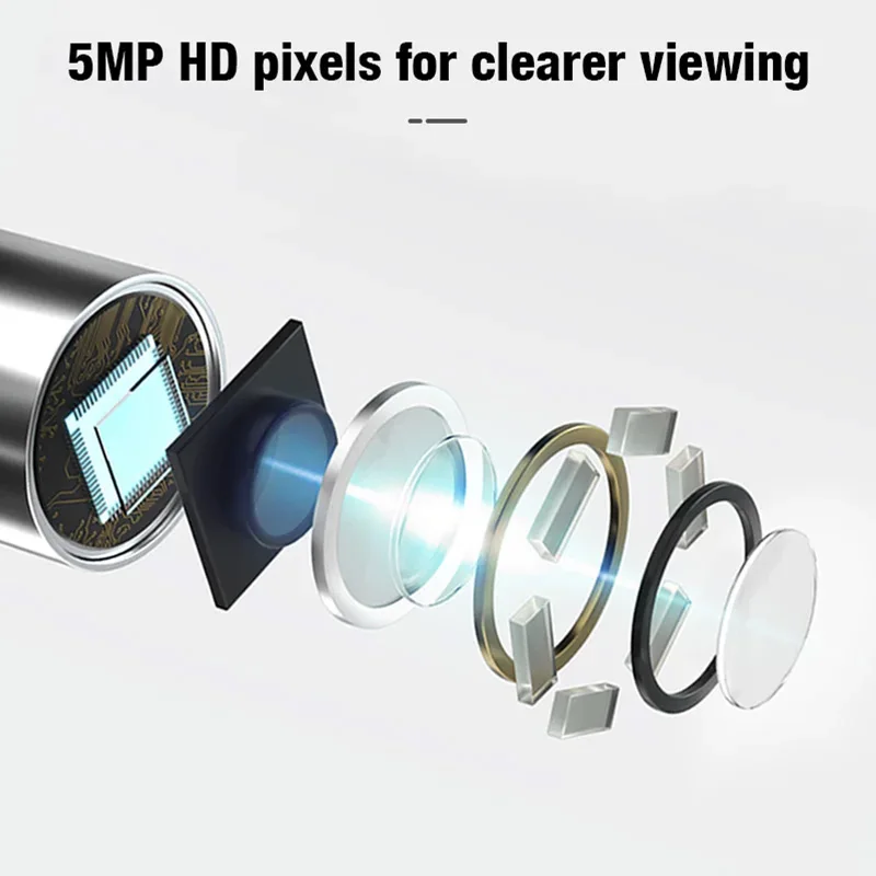 المنظار الإلكتروني 3 en 1، 1944p 14mm، المنظار d'inspection Industrielle، sonde de moteur de voiture pour OTG Android