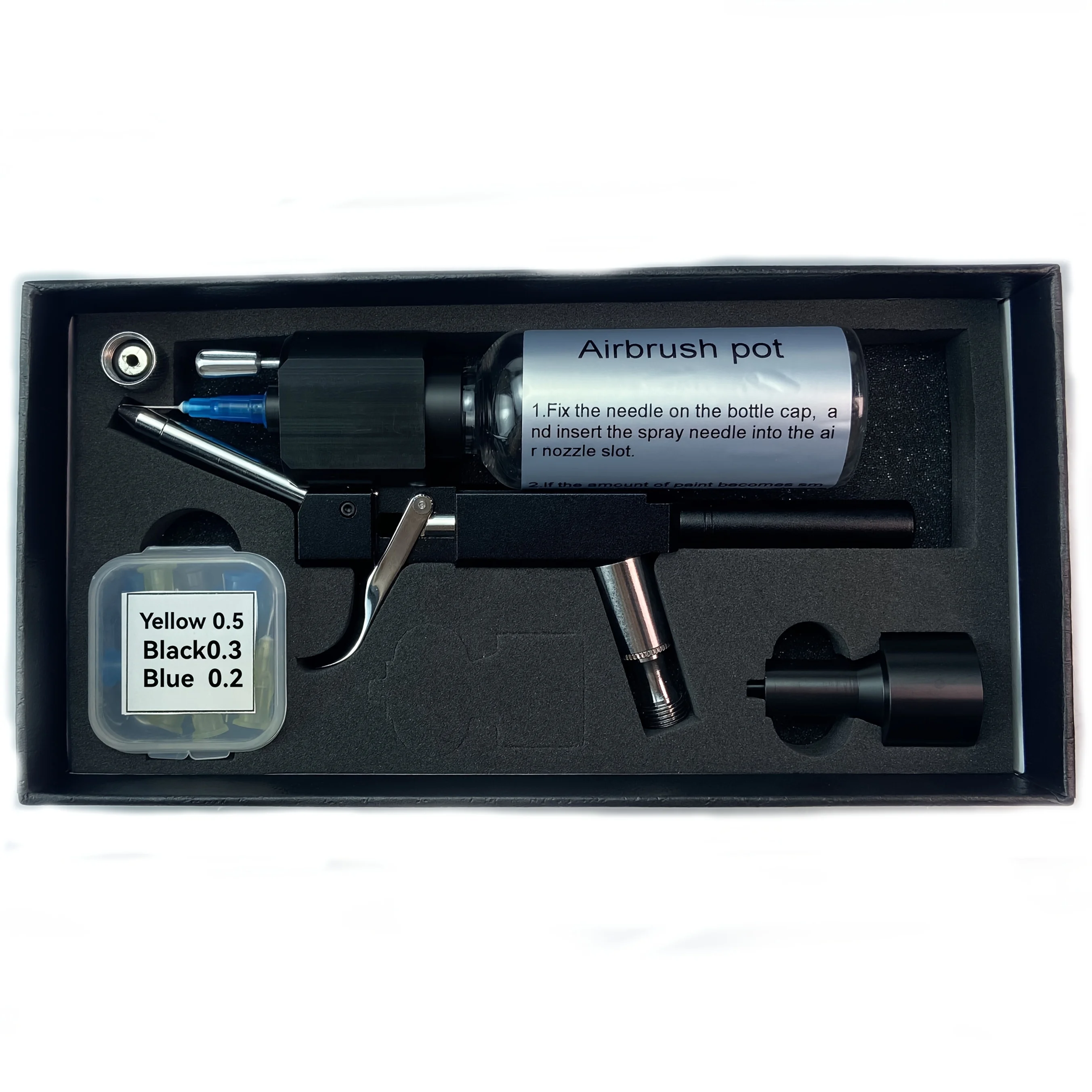 Side Feed Trigger Airbrush with 3 Size Needle Nozzle Set, DIY Automotive Paint Restoration Tool