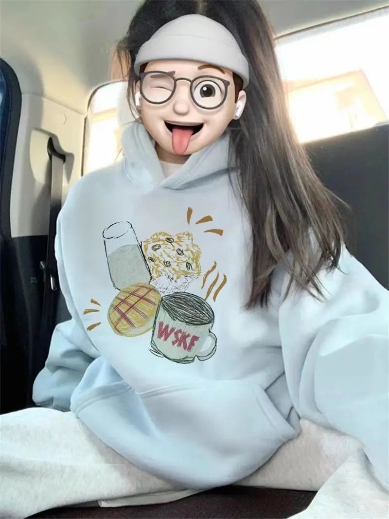 بلوزة من الصوف مع قبعة ملابس الربيع النسائية الخريف خمر الأوروبية الأمريكية المتخصصة الجمالية جيوب كبيرة Y2K دائم جميل