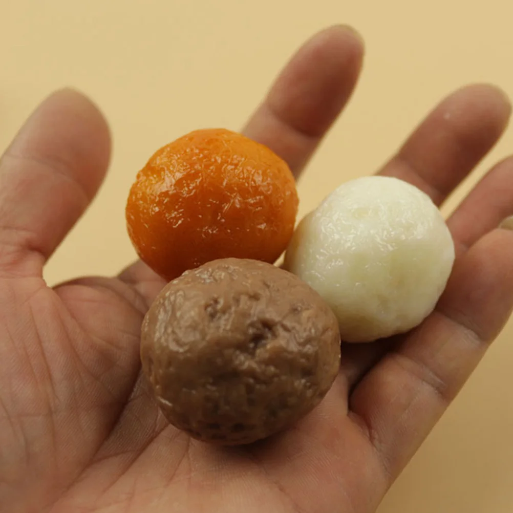 Simulation de Boulettes de Viande en PVC, 6 Pièces, Jouet Alimentaire, Bœuf, Accessoire Photo, Modèle