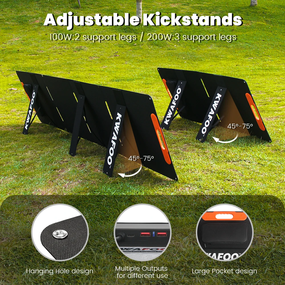 200 Watt Portable Waterproof Solar Panel Foldable 200w For Laptop Charging Portable Power House Generator Camping