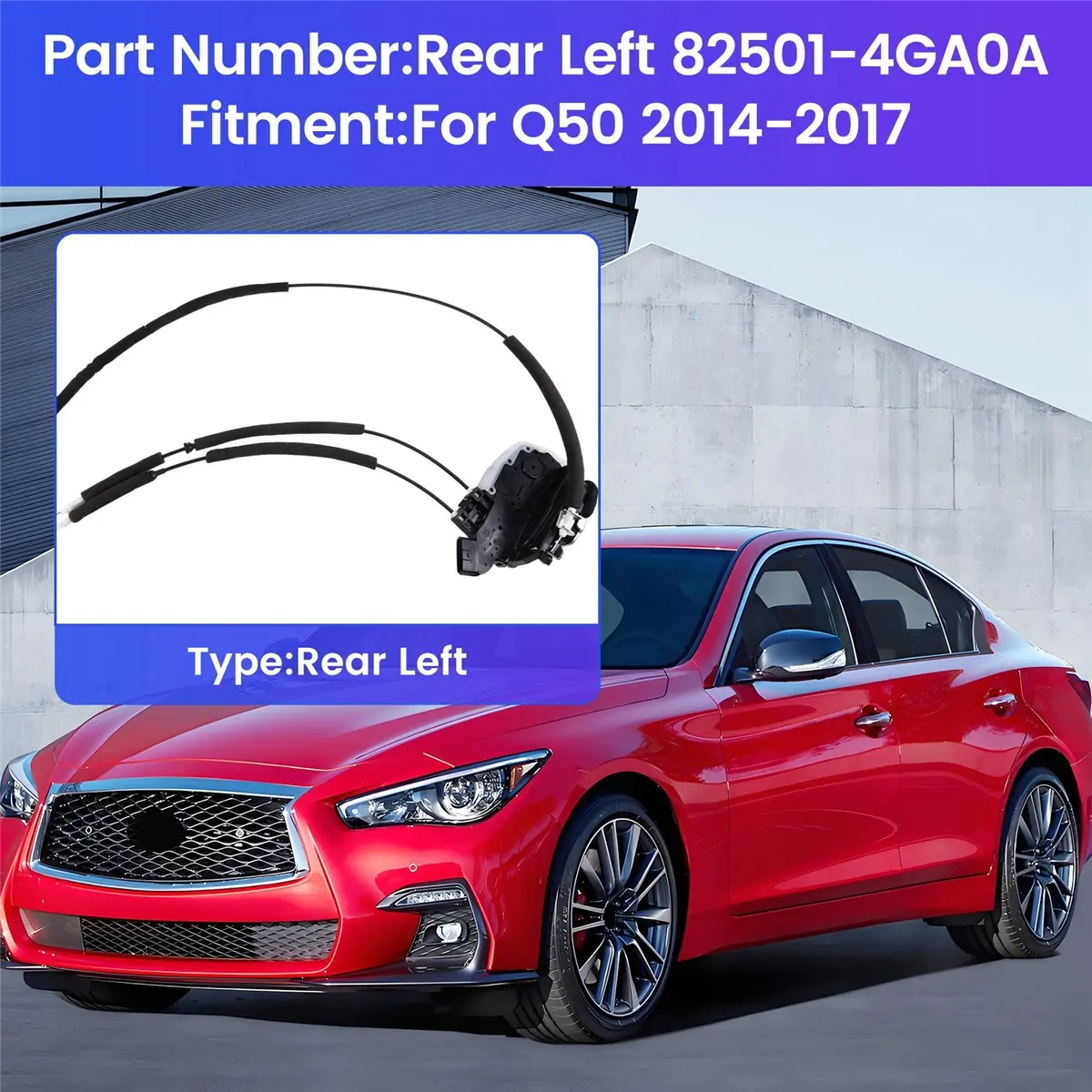 Super Sale Door Lock Actuator Door Lock Latch for Infiniti Q50 2014-2017 Rear Left 82501-4GA0A