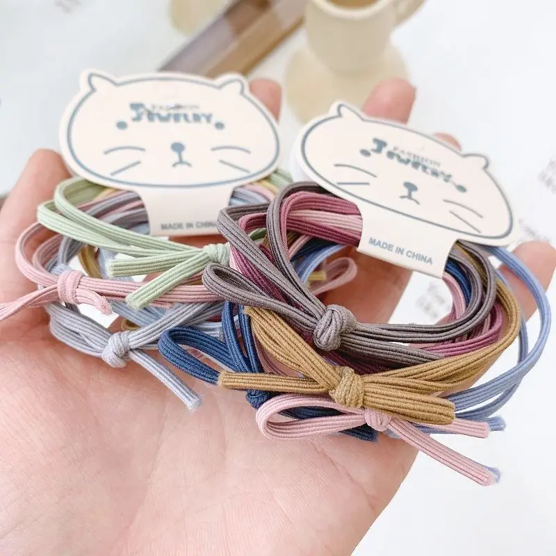 6-Pack Korean Simple Butterfly Hair Ties, Sweet Girl Hairbands for Braiding and Styling