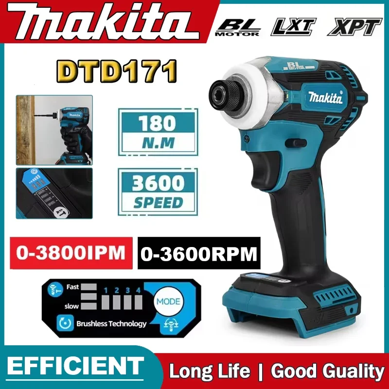 

Makita DTD171 Brushless Impact Driver Rechargeable Screwdriver Drills Cordless Power Tools 18V BL Motor Bare Tool Unit Tools