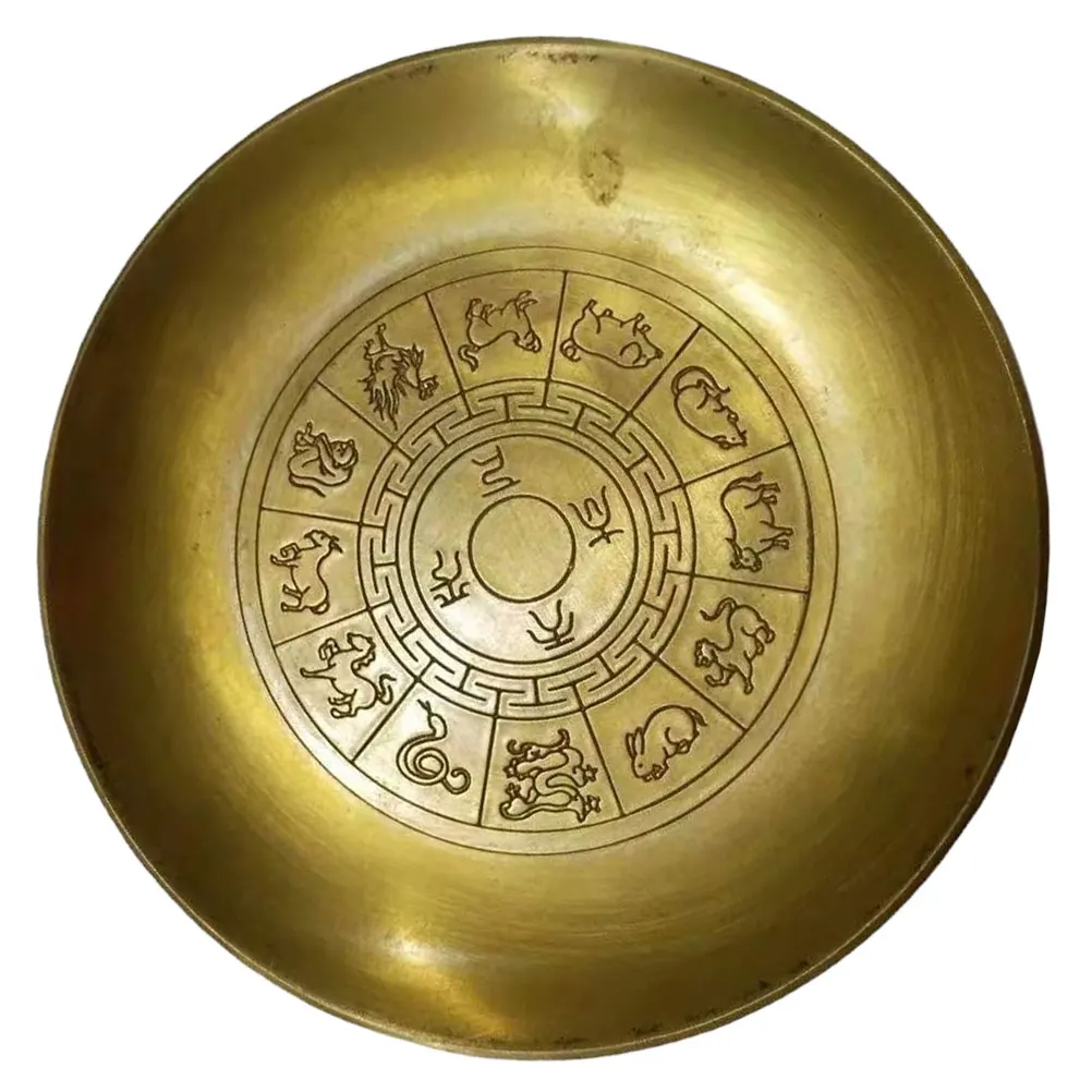 Miedziana szczotka do czyszczenia pędzli, wzór zodiakalny, styl retro, rękodzieło do kaligrafii, praktyczny prezent, miedziana ozdoba.