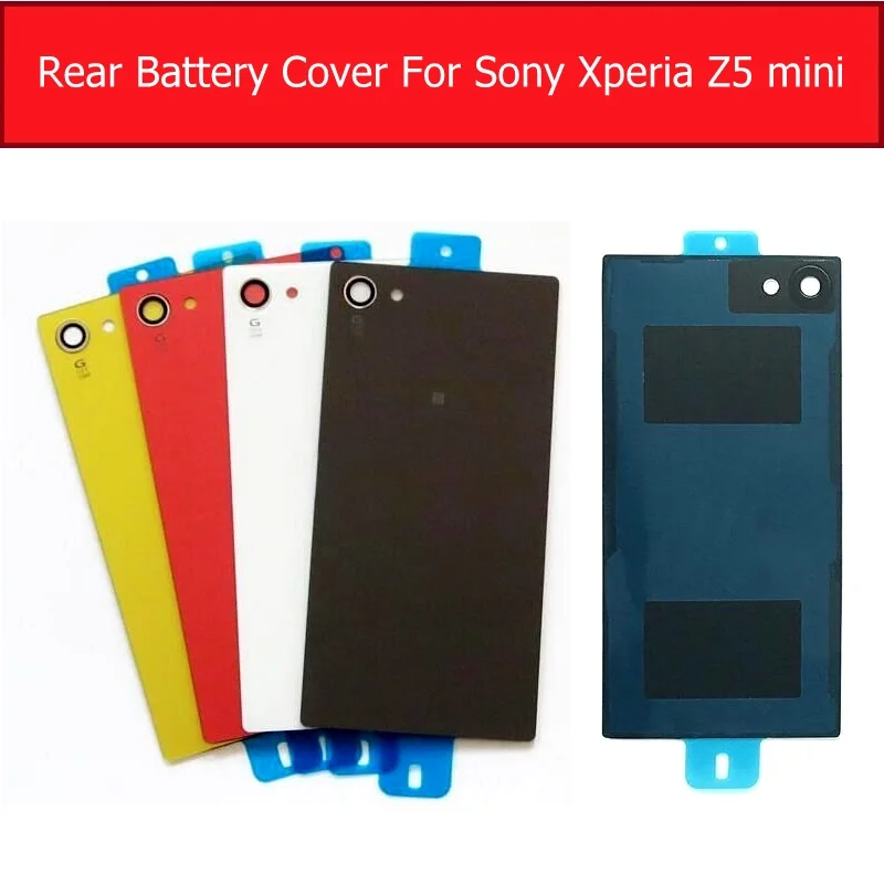 Szklana osłona tylnej klapki baterii do Sony Xperia Z5 Compact/Z5 mini /J5 Compact E5823 E5803 tylna szklana obudowa + 1x folia