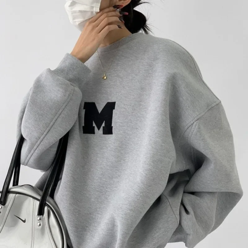 Neploe Vintage Casual O-neck Letter Sweatshirts Mujer 2024 Spring New Loose All-match Tops Y2k Long Sleeve Clothes for Women