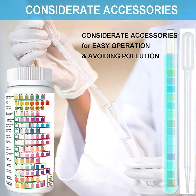 16 in 1 Water Testing Kits for Drinking Water- Home Water Test Kit,Water Quality Measurement Kits (100Pcs Test Strips )