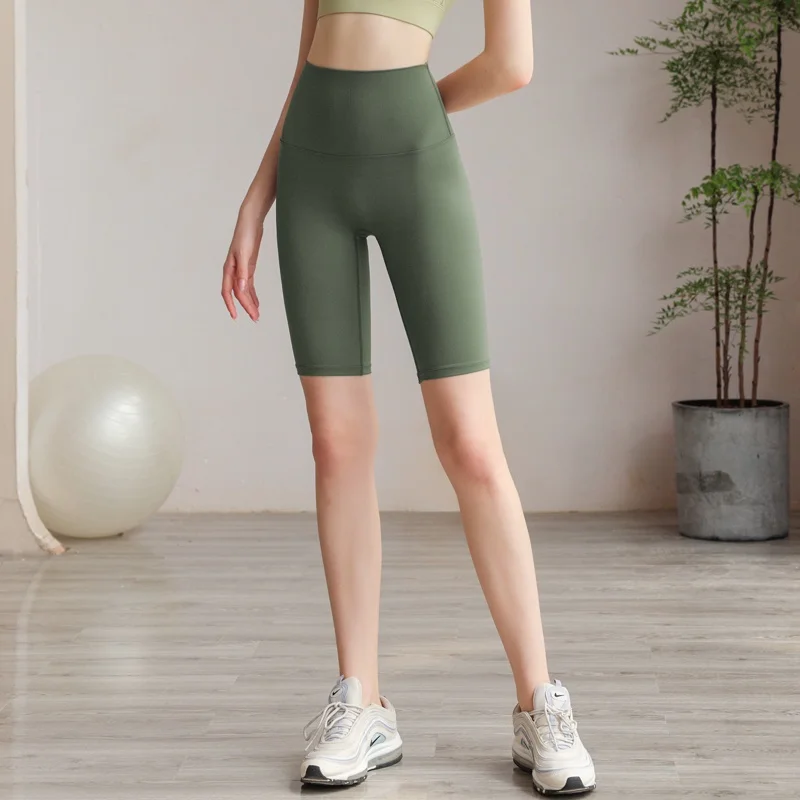 

Женские спортивные шорты с высокой талией для йоги, дышащие, облегающие, эластичные, длиной до колена, подходят для велоспорта