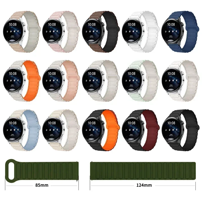 Sport Magnetic strap For Samsung Galaxy Watch 7 6 5 44 40mm 18mm 20mm 22mm Silicone Band for Huawei GT5 Correa Accessories image 6