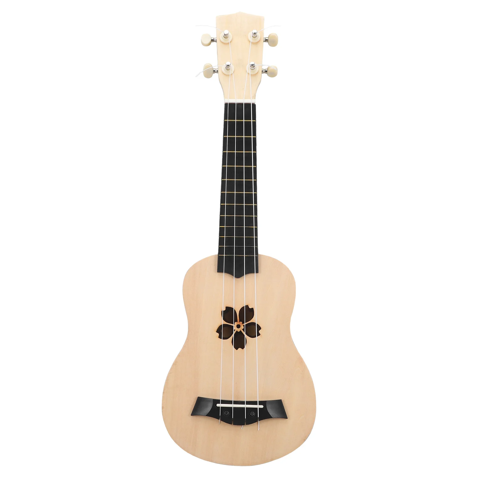 1 Set of DIY Ukulele Supplies Self-assemble Ukulele Kit Hand Painting Ukulele Gift Musical Instrument (Cherry Blossom)