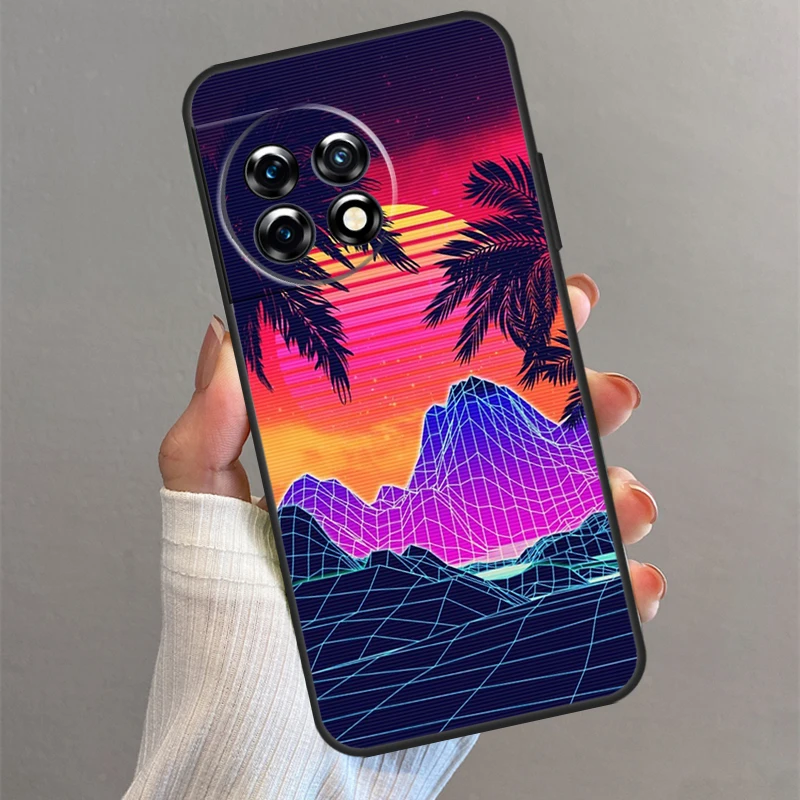 Synthwave Retro 80s Neon Case For OnePlus 10 Pro 11 9 8 Ace 9R 9RT 8T 10T OnePlus Nord CE 2 3 Lite 2T N10 N20 Cover