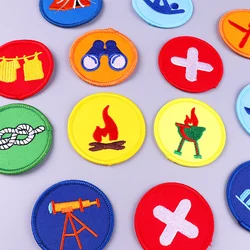 Cartoon Round Badges Boy Scout Uniform Embroidered Patches On Clothes Jackt Backpack Sewing Accessories Patches For Clothing