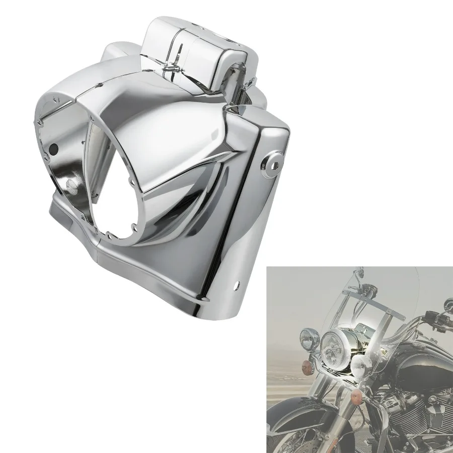 

7and#034; Round Headlight Nacelle Cover Fit For Harley Road King 2014-2025