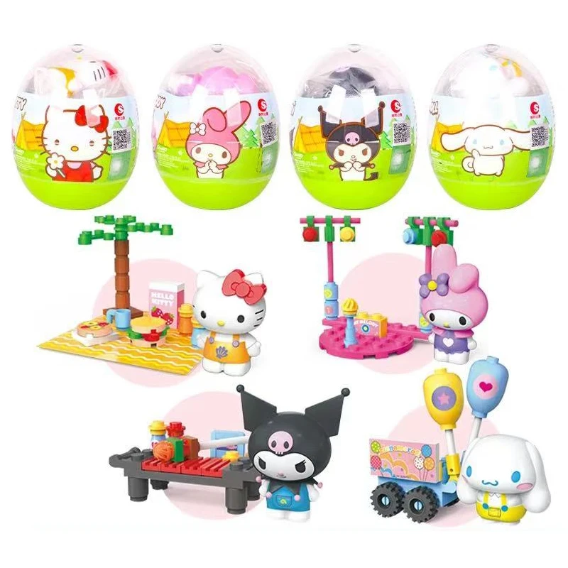 

Authentic HelloKitty Blind Box Assembly Twisted Egg MY MELODY KUROMI Doll Handmade Decoration Children's Puzzle Toy Gift