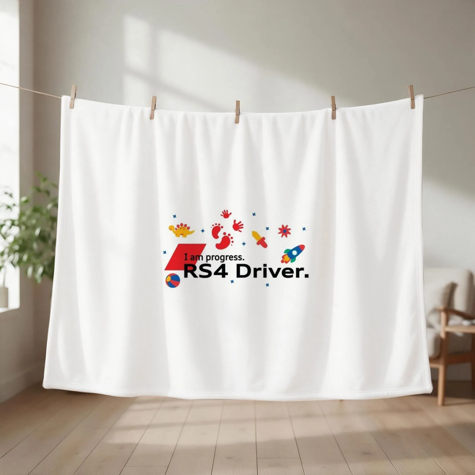 I am progress RS4 driver Throw Blanket couch cozy soft plush fuzzy picnic outdoor blanket