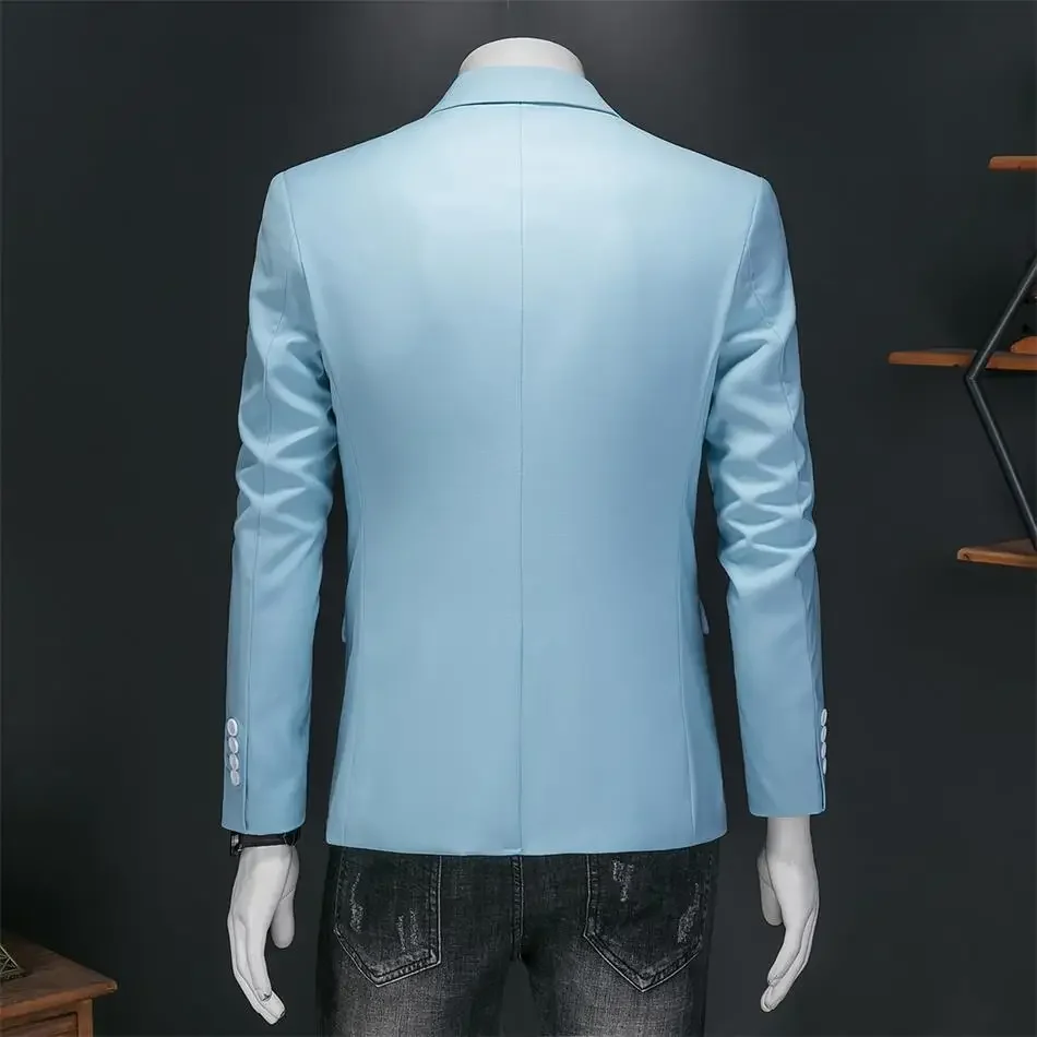 Chaqueta informal de negocios para hombre, Blazer de Color sólido, para novio, vestido de boda, traje, Tops, chaqueta, abrigo