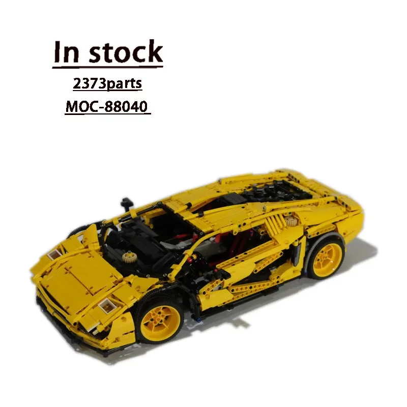 

MOC-88040 Yellow New Supercar Racing Car Assembly Splicing Building Block Model • 2373 Parts MOC Creative Building Block Toy