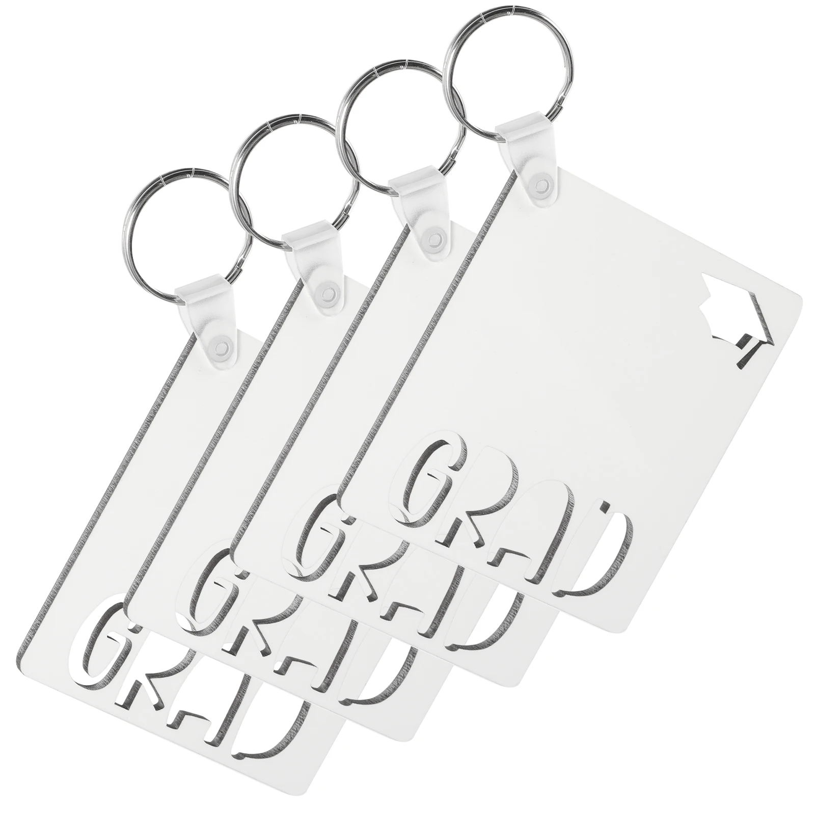 

4pcs Blank Keychain Graduation Sublimation nament DIY Craft Hanging Decoration Unfinished Keychains Heat Transfer