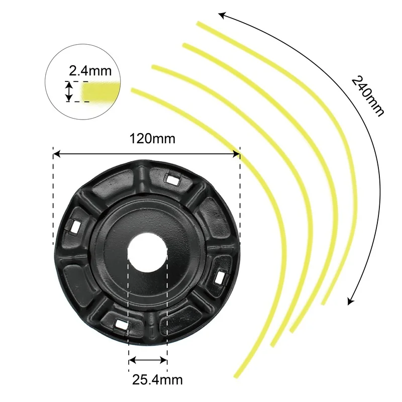 1pc Steel Lawn Mower Head Free 4 Lines Replacement Gasoline/Lithium Grass Trimmer Head Removal Of Garden Weed Brushcutter Part