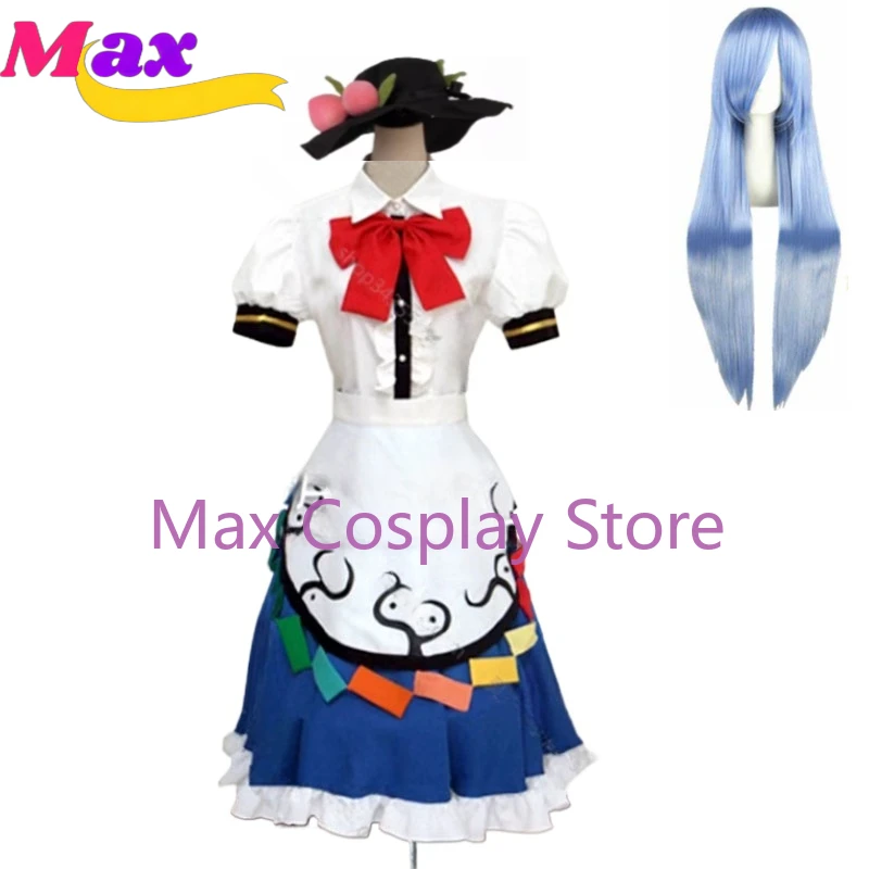 Max Cos Touhou Project Hinanwi Tenshi Cosplay Anime Cosplay Costume with Hat Customized Size