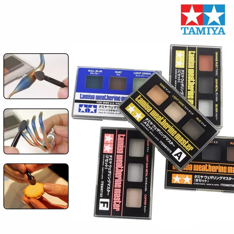 

TAMIYA Model Aging Powder 3-color Set with Applicator Brush Model Making Tool Consumables Parts Aging Drybrush Effect