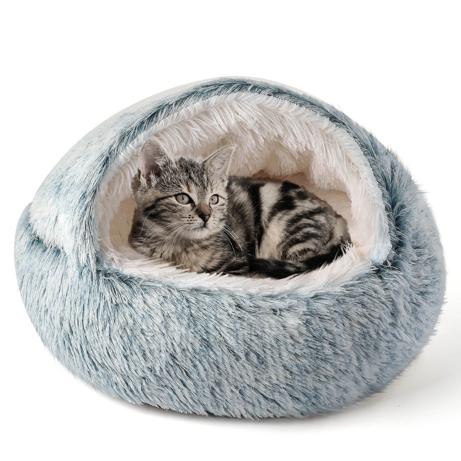 2027 25'' Pet Cat Dog Lovely Cat Beds Nest Soft Comfortable Semi-enclosed Cat Nest Kennel indoor Pet house Supplies for Pet to R