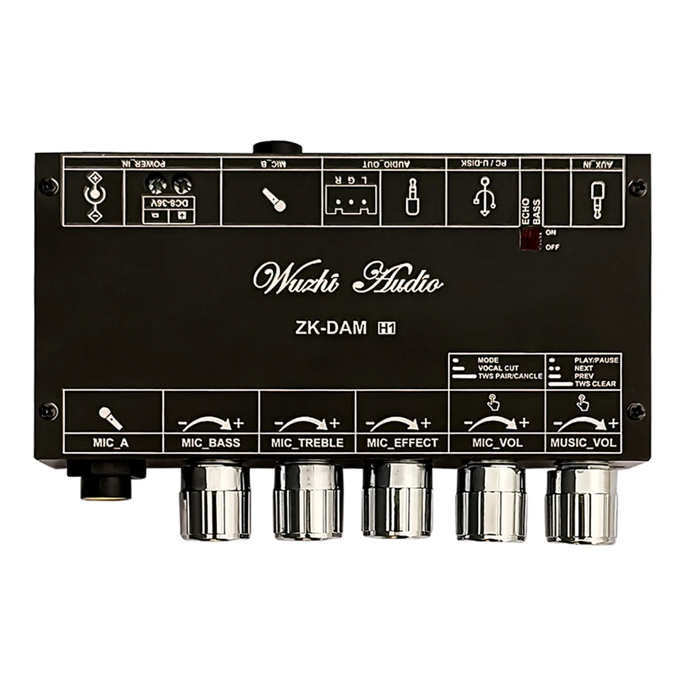 DAM H1 كاريوكي صدى مجلس المرحلة الأمامية المؤثر مايك ميكروفون K أغنية مع بلوتوث U القرص فك دروبشيبينغ