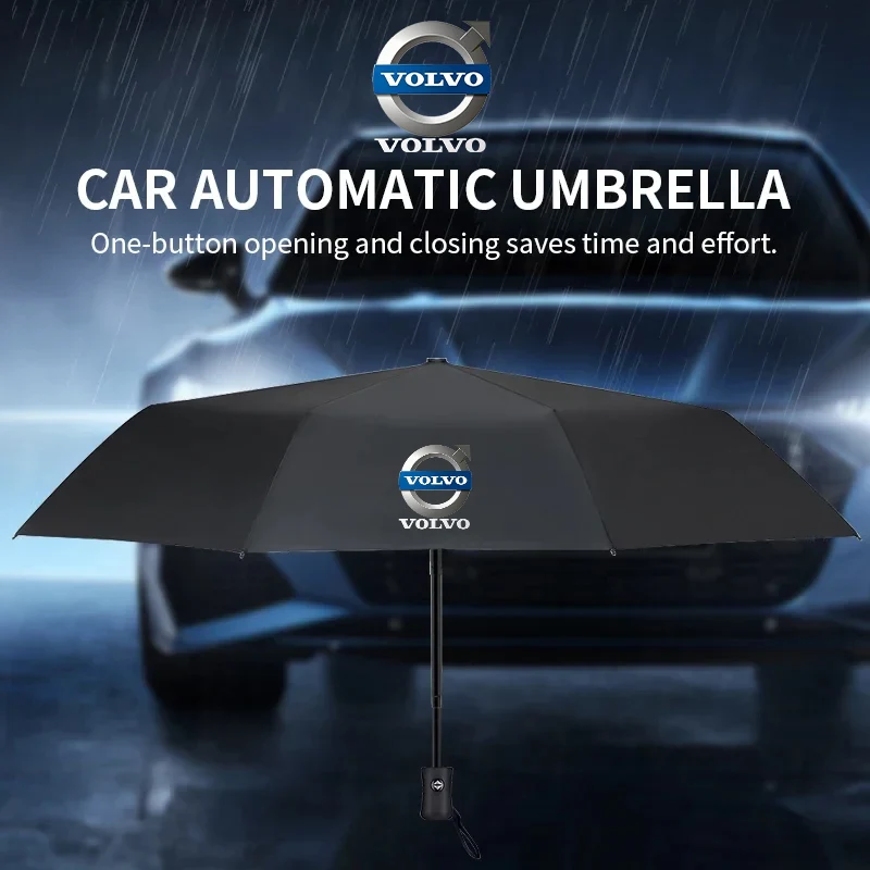 Car Styling Car Portable Folding Automatic Three Folding Umbrella Sunshade For Volvo XC90 V90 V60 XC60 V40 S80 S60 S90 C40 XC40