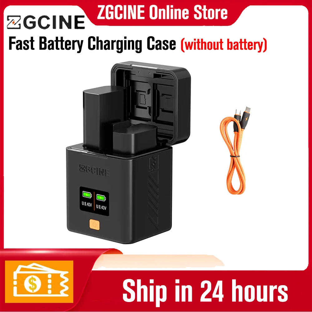 ZGCINE FZ100 NP-FW50 BLK22 Battery Charging Case PD Fast Dual Charger Charging Box for Panasonic SONY Canon LPE6 Fujifilm Nikon