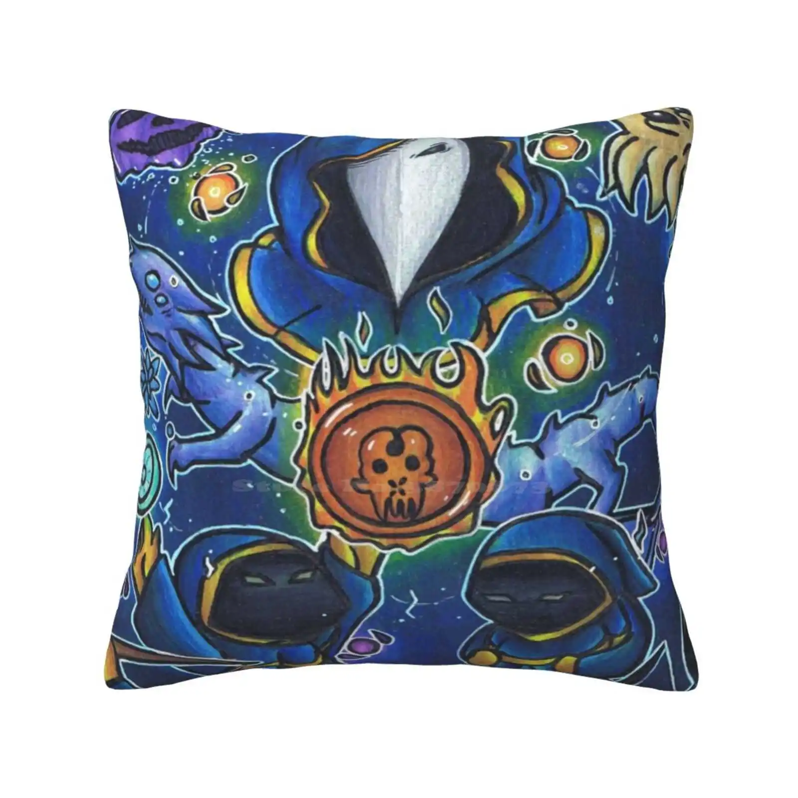 Terraria-Cultist Bedroom Office Hug Pillowcase Terraria Dark Cultist Magic Prismacolor Pencil Boss Event