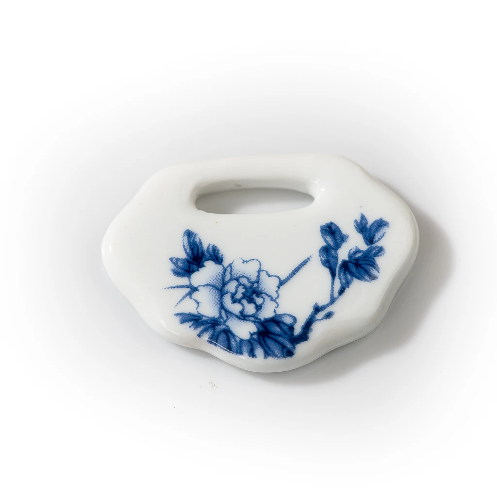 Jingdezhen Blue And White Decal Porcelain Chip Ceramic Pendant Accessories Necklace Making Materials Z034