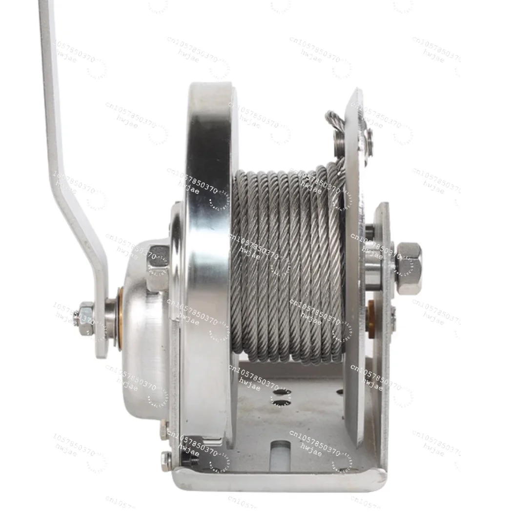 2600 Lbs 304 Stainless Steel Hand Winch Two-Way Self-Locking Manual Winch Sewage Small Anti-Rust Lifting Tool