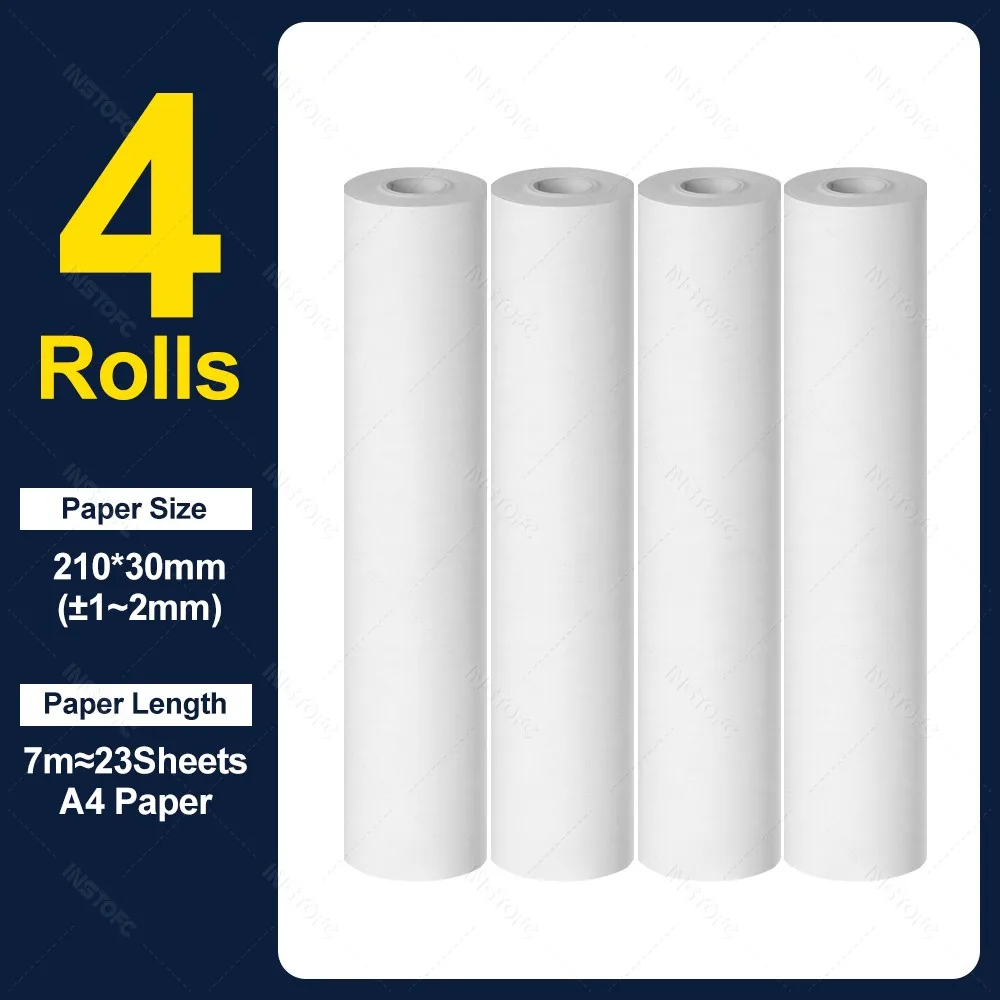 A4 Thermisch Papier Thermisch Printpapier 210*30mm voor A4 Draadloze Bluetooth A40 Draagbare Printer Papierrollen