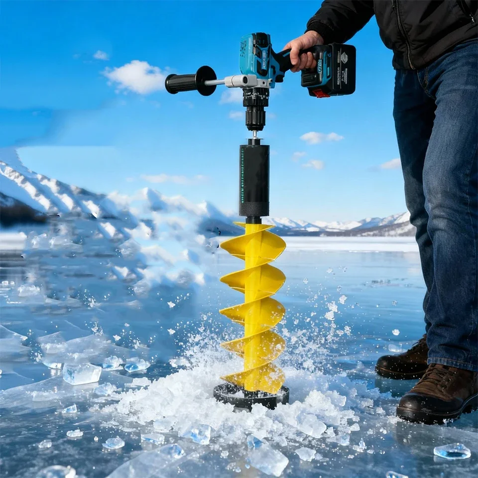 Winter Manual Ice Fishing Ice Drill 49CM/75CM 6 Inch Fishing Hole Drill