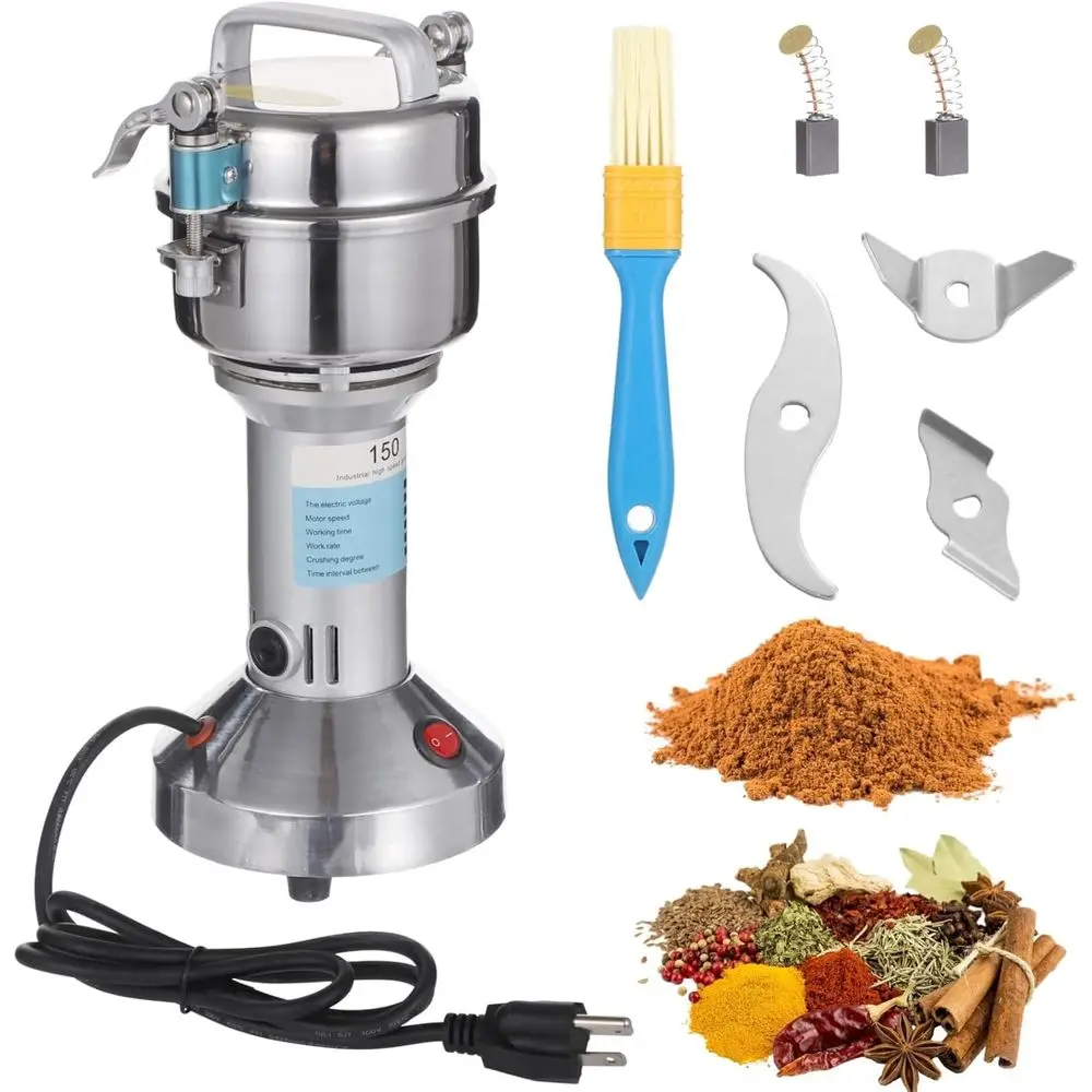 

150g Electric Grain Mill Grinder, 750W StainlSteel Dry Cutter Powder hine, 25000 RPM Countertop Grinding Grinder or Coee Beans,
