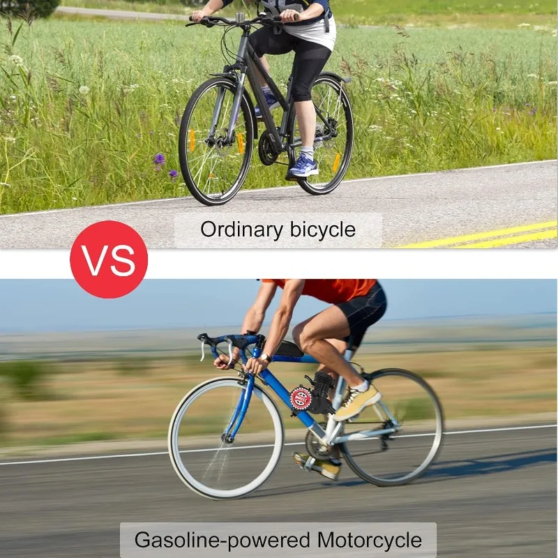 Home.Bike Motor Kit 80cc Motorized Bike Kit 2 Stroke Gas Bike Engine Conversion Kit مناسب للدراجات 26-28 بوصة (80CC أسود)