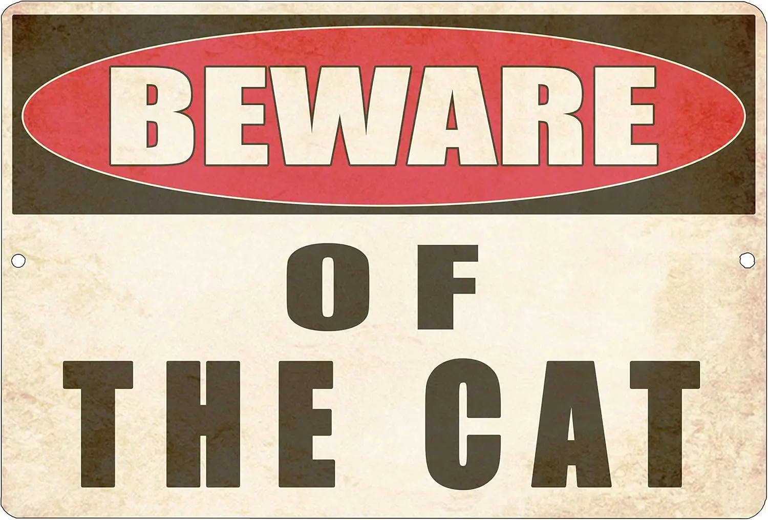 Rogue River Tactical Funny Sarcastic Metal Tin Sign Wall Decor Man Cave Bar Yard Wall Warning Beware of Cat