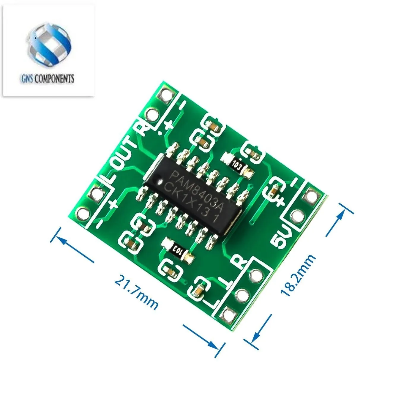 10 PCS PAM8403 Super mini digital amplifier board 2 * 3W Class D digital amplifier board efficient 2.5 to 5V USB power supply