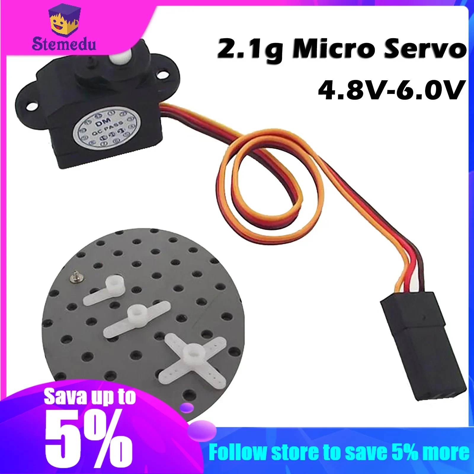 2/4/10PCS 2,1g Micro Servo 180 Grad DM-S0020 2g Kunststoff Mini Servo Motor 4,8 V-6V für RC Hubschrauber Flugzeug Steuert Auto Boot