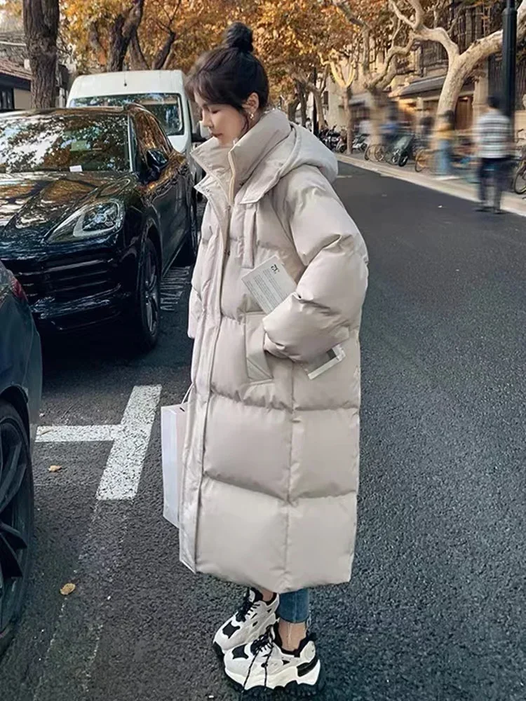 zjaiss 2026 Winter New Down Coats Long-style Cotton Dress Korean Version Large Size Korean Fashion Jackets Heat Parka Feminina