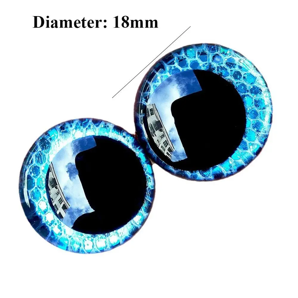 10pcs/5pairs 18mm Plastic Safety Eyes Resin Sparkling DIY Accessories 3D Flat Glitter Eyes 8 Colors Crystal Eyes Crafts