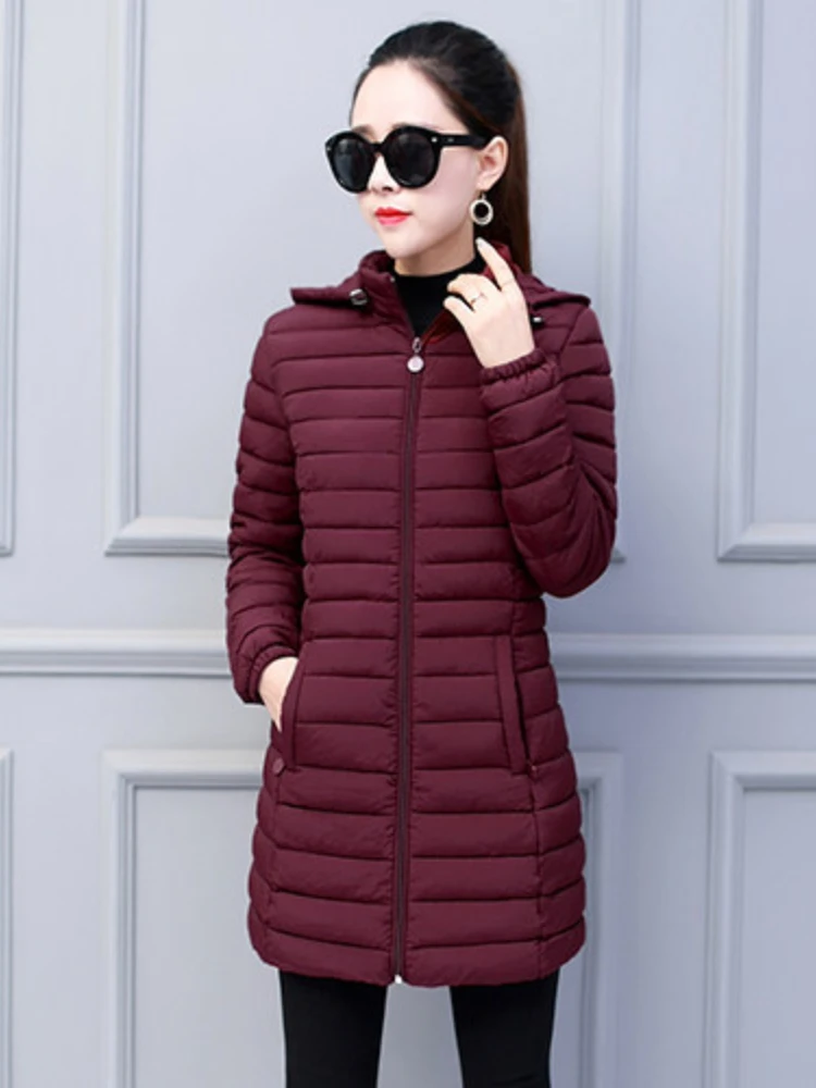 

Ladies Jackets Women Coats Winter Solid Parkas Woman Clothing Hooded Zipper Warm Overcoats Female Autumn Ultra Light Outwear