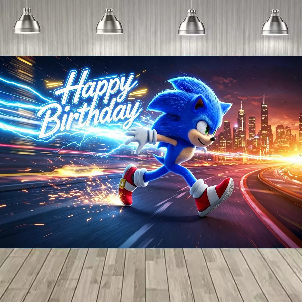 Cartoon Blue Hedgehog Photo Pa - Desk Setup Background review and price