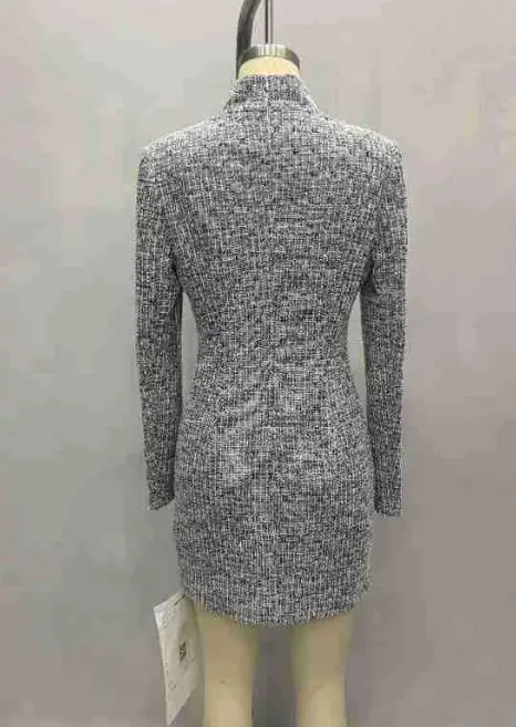 Women's Dress 2026 Spring Tight Fitting New Elegant and Sexy Deep V-Neck Socialite Style Long Sleeved Dress Suitable for Parties