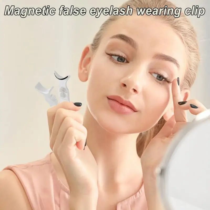 Encrespador de cílios postiços magnético para mulheres, Lash Clip, Applicator Tool, Easy Eyelash Application, Portable