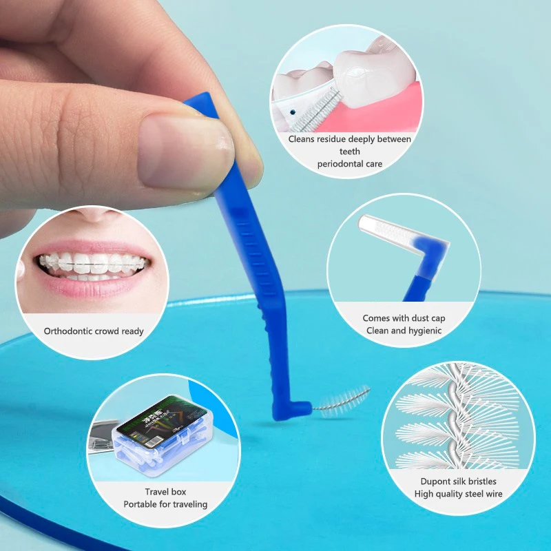Ортодонтическая межзубная щетка, детали, мягкая двухлучевая зубная щетка, специальная щетка для ухода за полостью рта и взрослых
