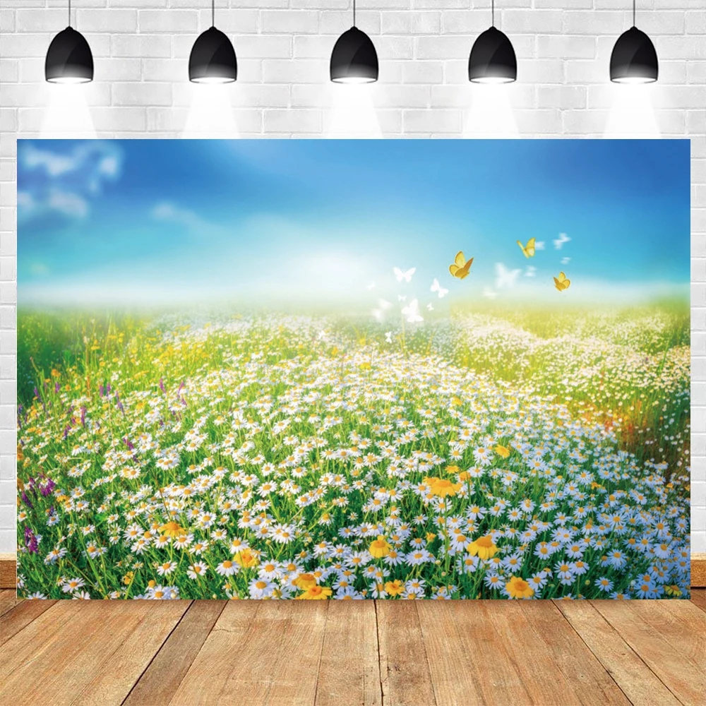 Spring Backdrop Natural Scenery Forest Tree Flower Garden Photography Background for kids Birthday Wedding Baby Shower Party