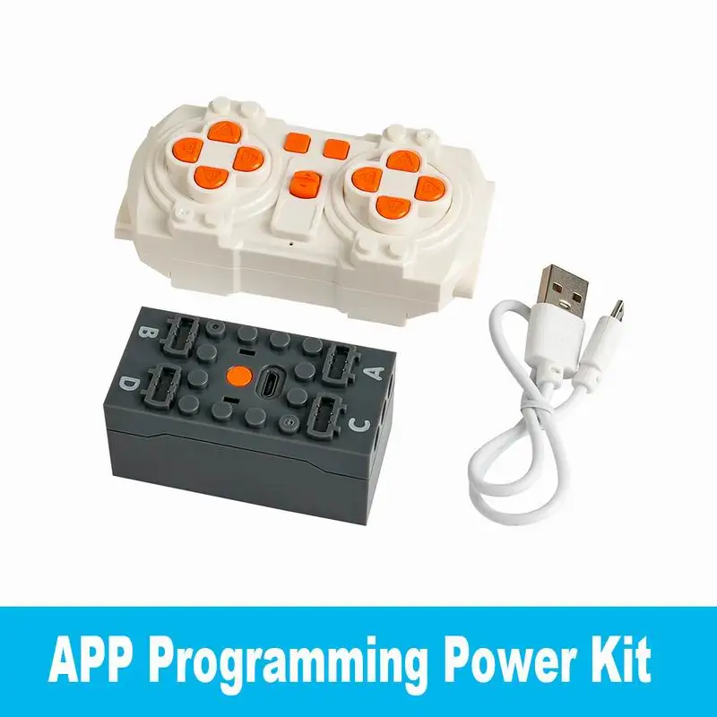 MOC Blue-tooth APP-Fernbedienungsset – wiederaufladbare Batteriebox, Motorset, Geschwindigkeitsregler für PF-Baustein-Modifikationen